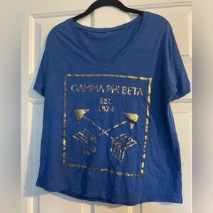 Gamma Phi Beta Sorority Tee with gold foil